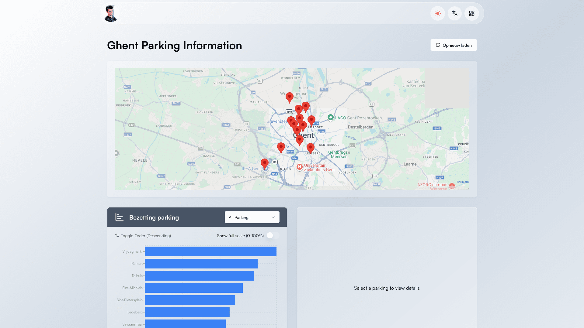 Ghent Parking - Real-Time Parking Information project preview
