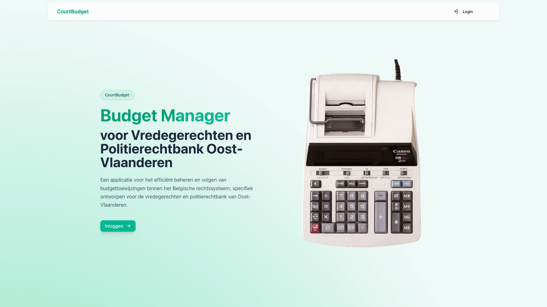 CourtBudget - Budget Management for the Justice of the Peace Courts and Police Court of East Flanders project preview