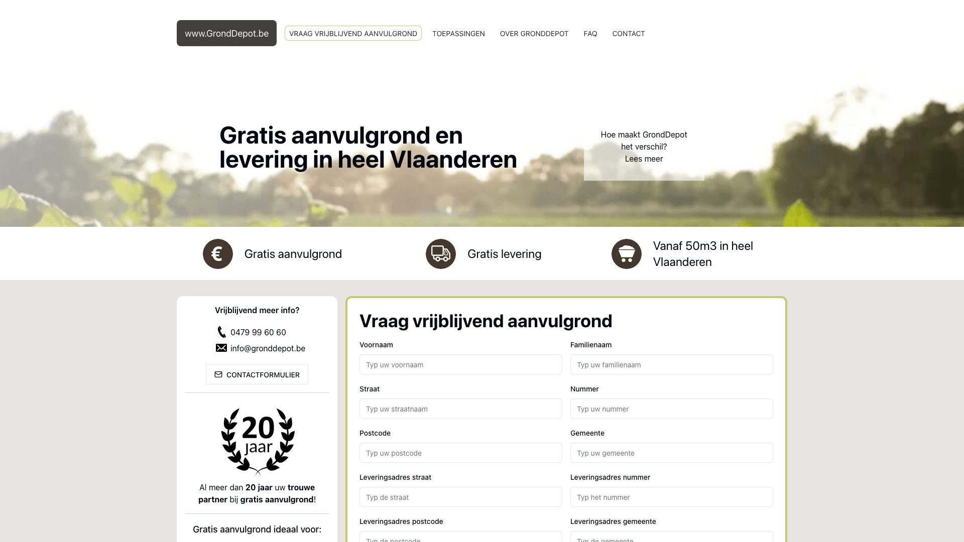 Gronddepot - Free Fill Soil Service project preview