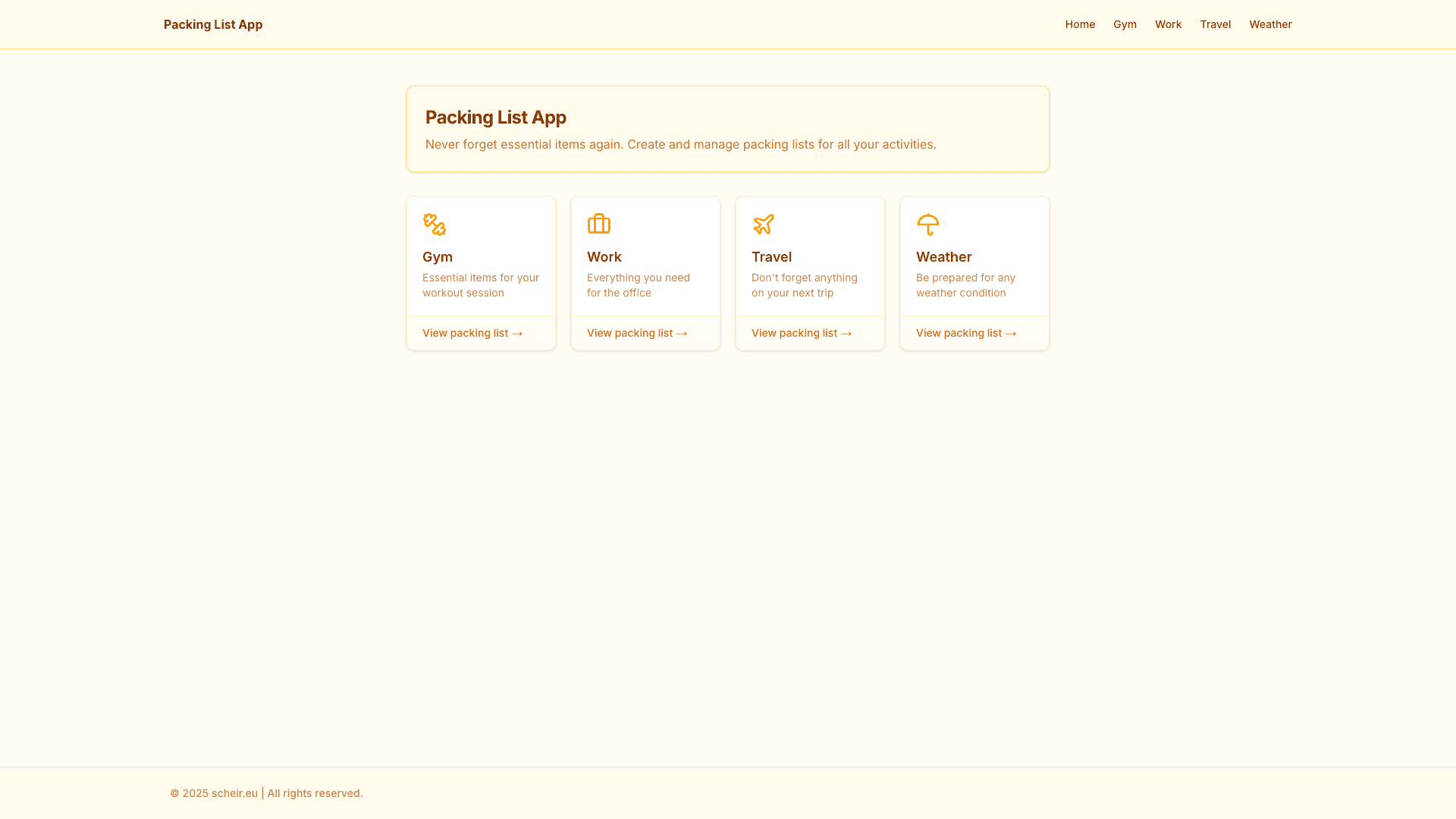 Packing List Manager - Organization Tool project preview
