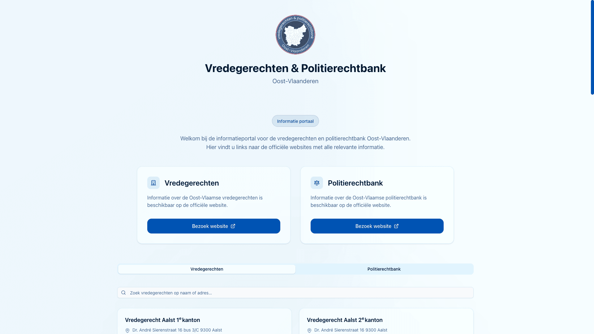 VGPROVL - Information Portal Magistrate Courts East Flanders project preview