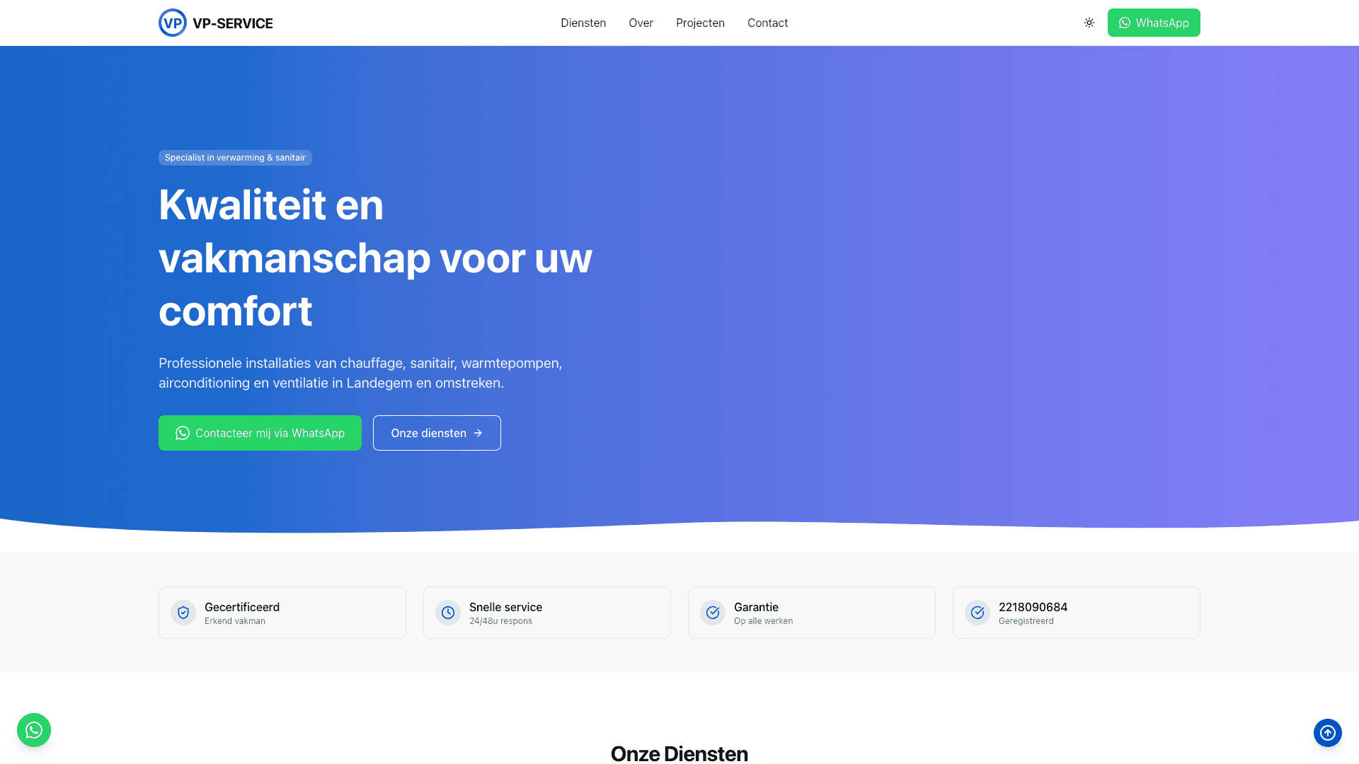 VP-Service - Heating, Plumbing & Sustainable Energy project preview